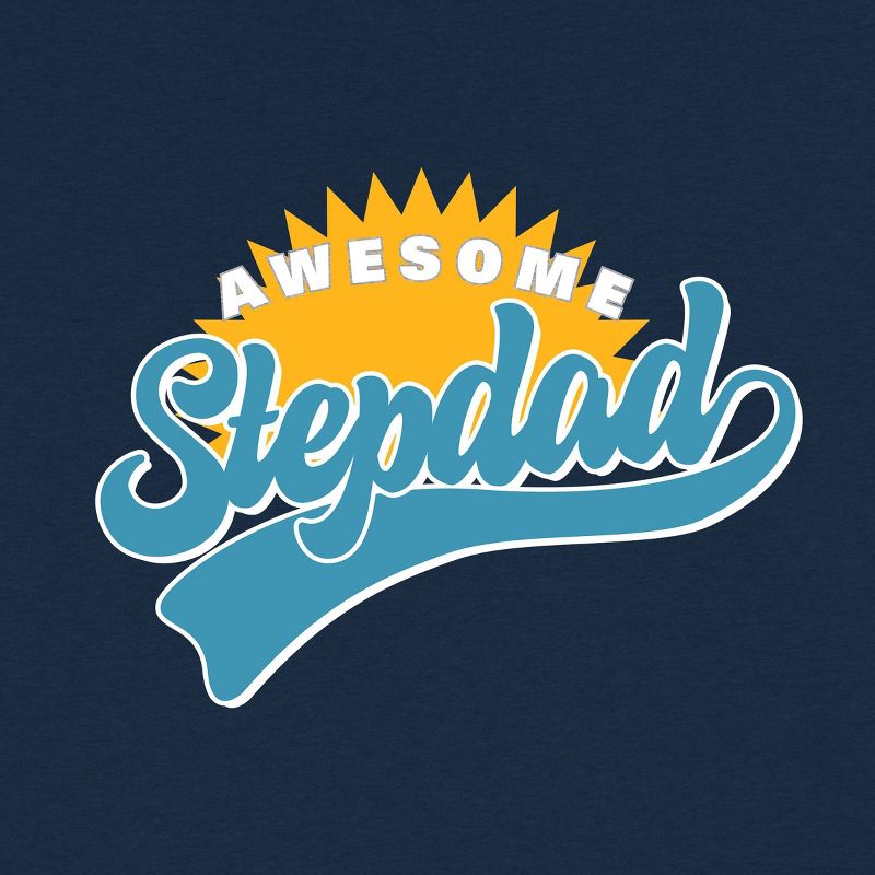 Men's Awesome Stepdad Short Sleeve Graphic T-Shirt - Navy Blue, 3 of 5