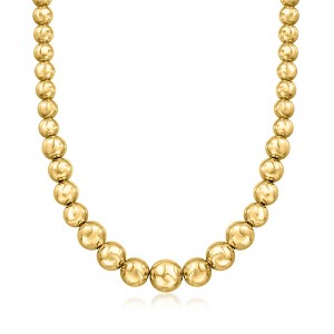 Ross-Simons Italian 18kt Gold Over Sterling Graduated Bead Necklace - 1 of 4