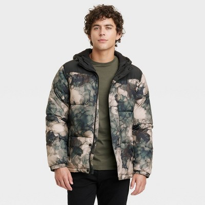 Men's Corduroy Collar Midweight Puffer Jacket - Goodfellow & Co™ : Target