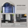 72" Arched Glass Display Cabinet, 4-Tier Display Curio Cabinet with 20 Color LED Lights, Modern Display Case Shelf for Living Room - 4 of 4