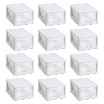 Sterilite Clear Plastic Stackable Small 3 Drawer Storage System For Home  Office, Dorm Room, Or Bathrooms, White Frame, 3 Pack : Target
