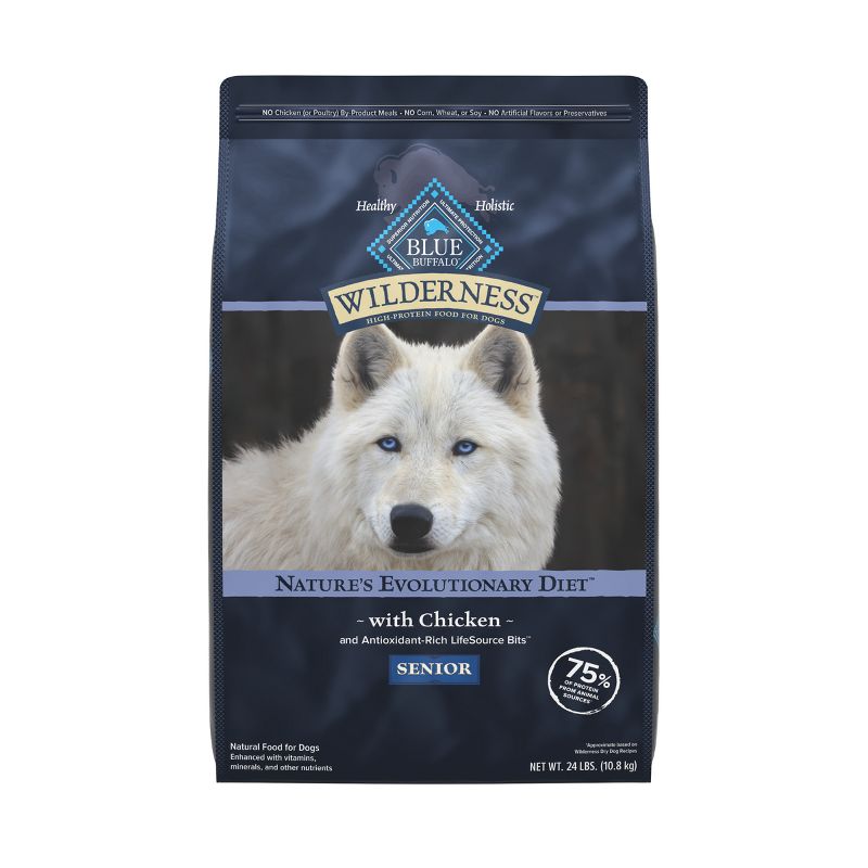 Blue Buffalo Wilderness High Protein Natural Senior Dry Dog Food with Chicken - 24lbs, 1 of 14