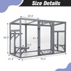 Bencmate Pet Crates and Houses Outdoor Wood Cat Enclosure with 3 Platforms Lockable Door Sun Sheet Roof Large Run for Pets, Gray, 70.87"*31.5"*44.3" - 3 of 4