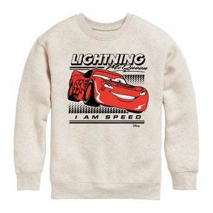 Boys' - Cars - Lightning Mcqueen I Am Speed Graphic Long Sleeve Fleece Sweatshirt - 1 of 4