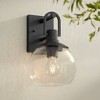 360 Lighting Thompson 12 1/4" High Modern Outdoor Wall Light Fixture Mount Porch House Exterior Outside Weatherproof Black Metal Clear Glass Shade - 2 of 4