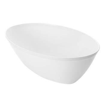 Smarty Had A Party 2 qt. White Oval Plastic Serving Bowls (24 Bowls)