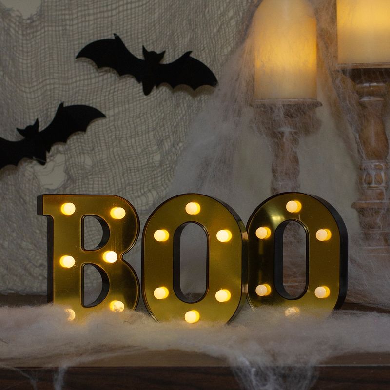 Northlight 6.5" LED Lighted "BOO" Halloween Marquee Sign, 1 of 6