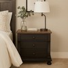 Royal Hampton Nightstand with 2 USB Ports, 3 Drawers, Black Rustic Oak Brown - 2 of 4