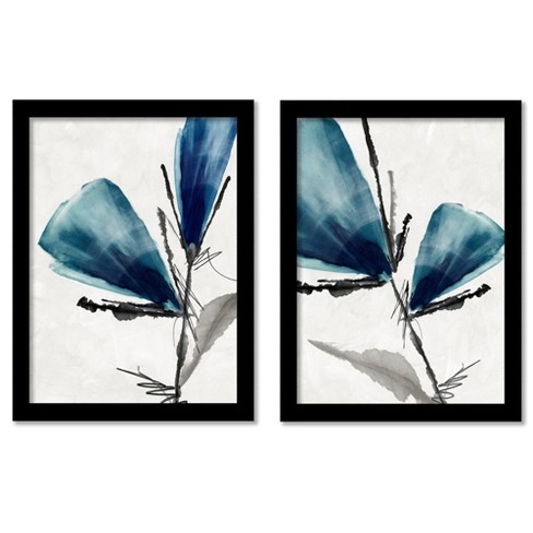 (set Of 2) Light As Feather By Pi Creative Art Black Framed Diptych ...