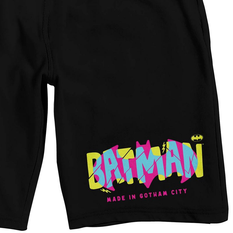 Batman Gotham City Men's Black Graphic Sleep Shorts, 2 of 4