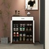 Lirago,31.49"L*15.74"W*39.4"H,4-Tier Shoe Cabinet with Drawer & Adjustable Shelves - Walnut & White Entryway Storage Organizer - 3 of 4
