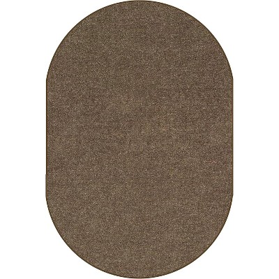 Carpets for Kids Mt St Helens Solids Collection Classroom Rug, Mocha Brown, 7' 6" x 12' Oval