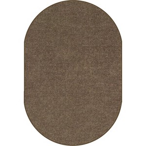 Carpets for Kids Mt St Helens Solids Collection Classroom Rug, Mocha Brown, 7' 6" x 12' Oval - 1 of 4