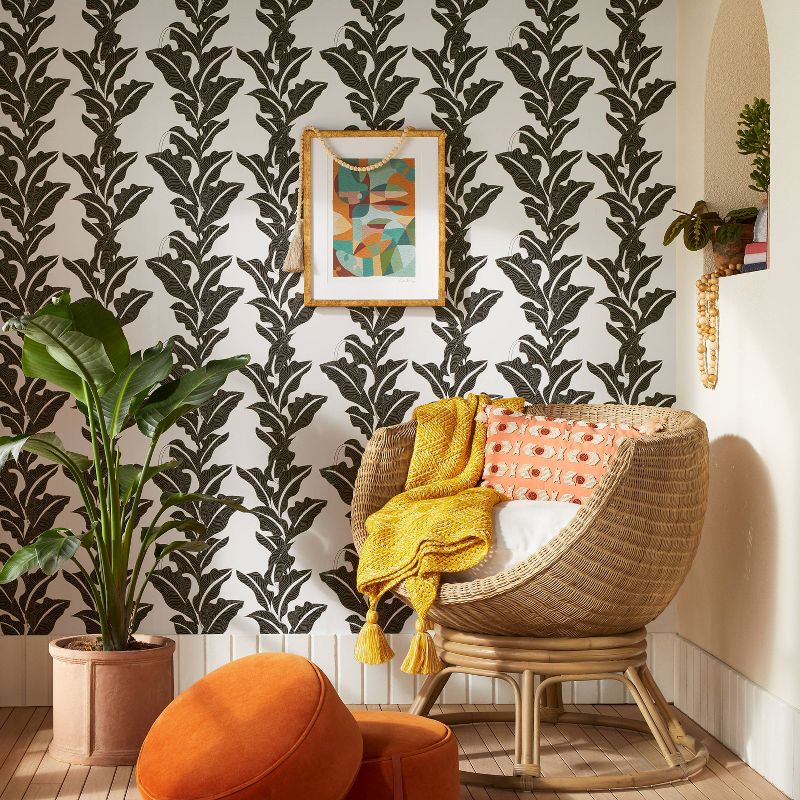 Botanical Leaf Peel and Stick Wallpaper Black/White - Opalhouse&#8482; designed with Jungalow&#8482;, 3 of 7
