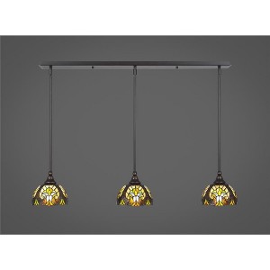 Toltec Lighting Any 3 - Light Chandelier in  Dark Granite with 7" Ivory Cypress Art Glass Shade - 1 of 1