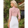Allegra K Women Sheer Floral Lace Elegant 3/4 Sleeve Bolero Shrug Cardigan Top - 3 of 4
