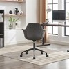 Upholstered Mid-Century Modern Office Chair, Rolling Swivel Height Adjustable Ergonomic Chair, Back Support Home Office Desk Chair for Living, Study - 4 of 4