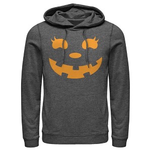 Men's CHIN UP Halloween Jack o' Lantern Face Pull Over Hoodie - 1 of 4