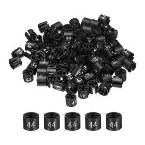 Unique Bargains Round Plastic Reusable Garment Hanger Marker Number Tag Black 100 Pcs - 1 of 3