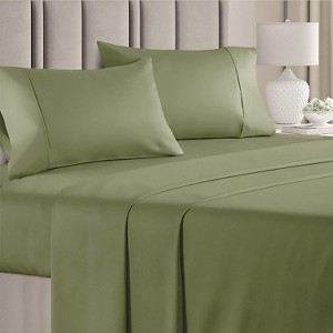 100% Cotton 400 Thread Count 4 Piece Sheet Set - Soft & Cozy Sateen Bed Sheets - CGK Linens - 1 of 4