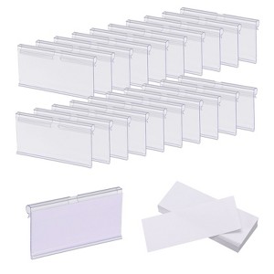 Unique Bargains Durable Removable PVC Clip-In Design Basket Label Tag Clear 100 Pcs - 1 of 4