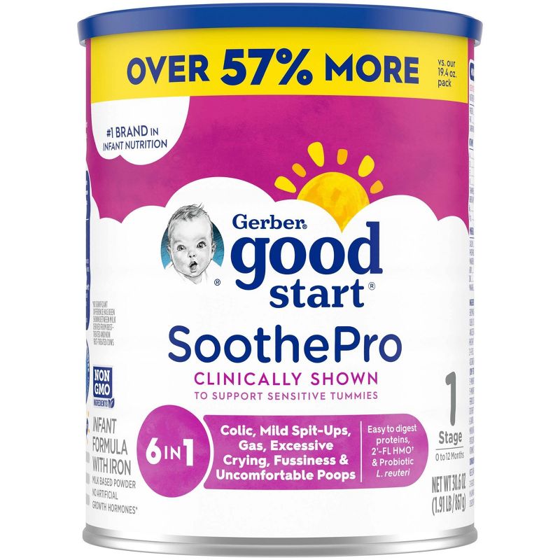 Gerber Good Start SoothePro Non-GMO Powder Infant Formula  - 30.6oz, 1 of 11