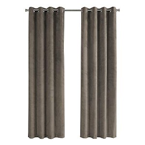 Monarch Specialties Curtain Panel 2Pcs Set  Room Darkening Grommet Living Room Bedroom Kitchen Velvet Polyester Beige Contemporary Modern - 1 of 4