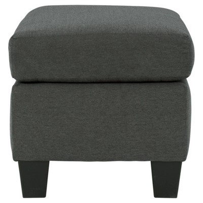 Bayonne 25" Charcoal Fabric Ottoman