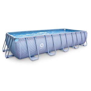 jLeisure Avenli 18 Foot x 39.5 Inch Steel Frame LamTech Rectangle Above Ground Swimming Pool with U Frame Wall Support, Gray - 1 of 4
