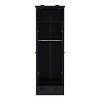 Dresser-closet with upper storage covered with 1 door, 2 central shelves, 1 tube for hanging clothes covered by 2 doors, 1 drawer at the bottom, Black - 3 of 4