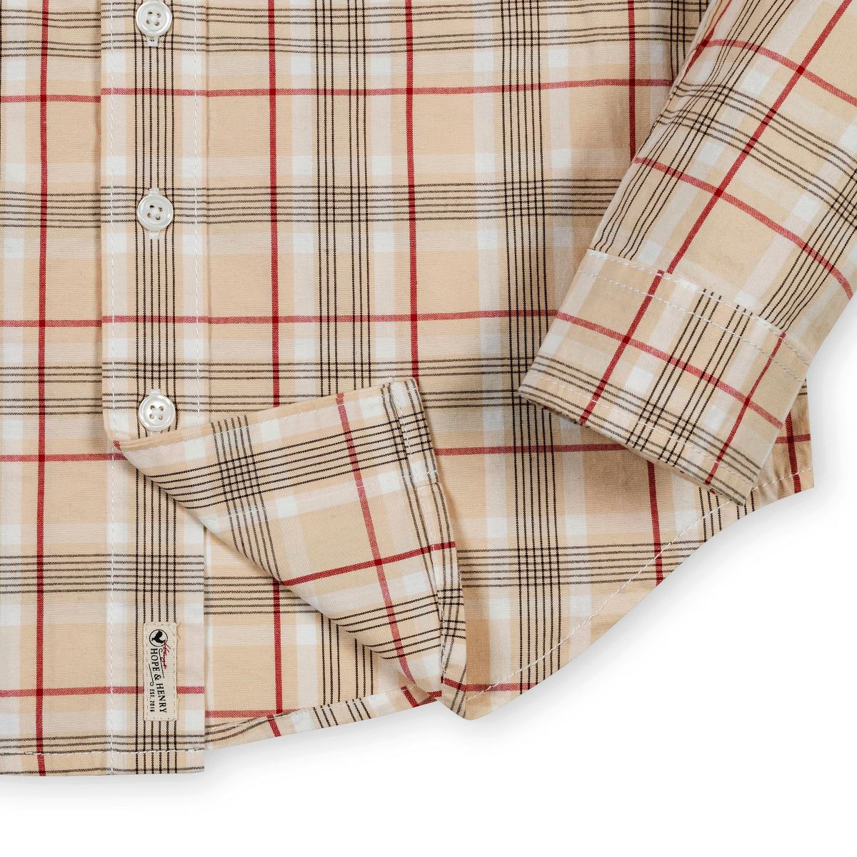 Hope & Henry Boys' Organic Long Sleeve Stretch Poplin Shirt, Kids - thumbnail 4