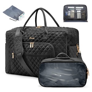 Travel Duffle Bag, Weekender Bag for Women with Professional Laptop Compartment Carry on Overnight Case - 1 of 4