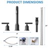 8 Inch Faucet, Modern 3-Hole Sink Faucet with Stainless Steel Pop-Up Drain, 360° Swivel Spout, Elegant Chrome Finish - 3 of 4