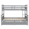 Whisen Wood Twin over Full Bunk Bed with Ladder and Two Storage Drawers and Safety Guardrail - image 4 of 4