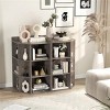 Grey three-layer corner cabinet with charging station - 3 of 4