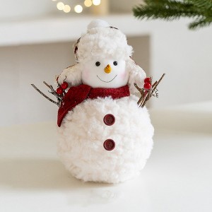 BABYYER Christmas Snowman Doll, Soft and Fabric Snowman Plush Toy for Holiday Home Decor, Desktop or Window Display - 1 of 4