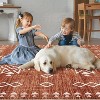 Acekool 6x9 Washable Area Rug, Soft Low Pile Non-Slip Geometric Accent Carpet, Foldable, Red for Bedroom, Dining Room, Nursery - 4 of 4