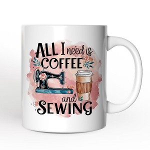 Coffee and Sewing Mug, Seamstress Gift (Non-Custom Only)| OrnamentallyYou - 1 of 4