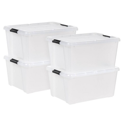 Iris Usa 19qt 6pack Clear View Plastic Storage Bins With Lids And