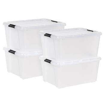 Iris 19qt 5pk Weatherpro Plastic Storage Bin With Lid : Target