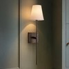 ALOADECOR 25" Tall Bronze with White Linen Shade Modern Farmhouse Fabric Wall Light Fixture for Bedside Hallway Bathroom（2 PACK） - 2 of 4