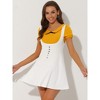INSPIRE CHIC Women's Button Overalls Pinafore Suspenders Skirt - 3 of 4