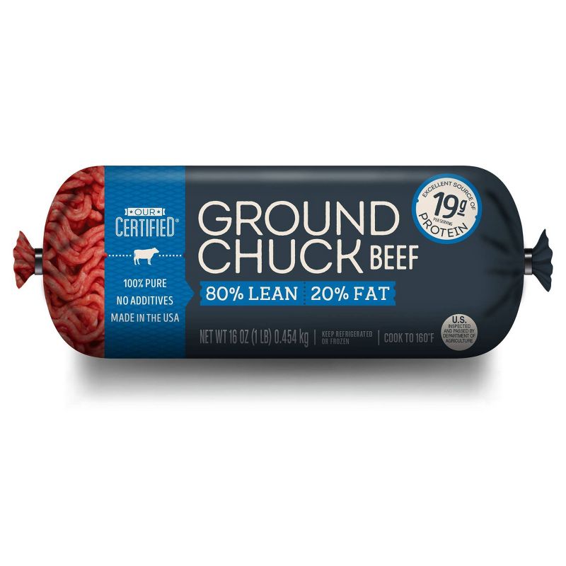 Our Certified 80/20 Ground Chuck Beef - 1lb, 1 of 9
