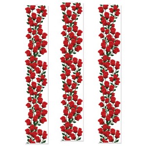 Beistle Roses Party Panels, 12" x 6', (3/Pkg) Multicolored - 1 of 2
