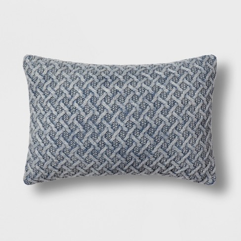 Chunky Knit Lumbar Throw Pillow Blue Threshold Target