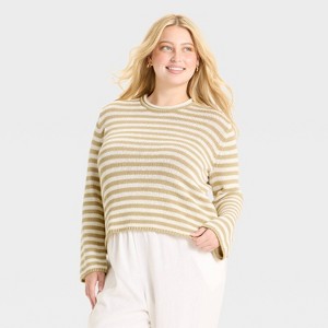 Women's Shrunken Crewneck Pullover Sweater - A New Day™ - 1 of 3
