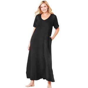 Dreams & Co. Women's Plus Size Long T-Shirt Lounger - 1 of 4