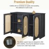NicBex 48.8 Inch 3-Door Storage Cabinet with Artificial Rattan Doors and Metal Handles for Living Room,Kitchen,Hallway - 4 of 4