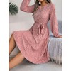 Smocked Long Sleeve Floral Dress for Women 2025 Fall Fashion Crewneck Fit andWestern Flowy Mini Dress - 3 of 4