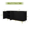 Vipbear Buffet Cabinet with Storage, 58 In Large Sideboard Buffet Storage Cabinet with Shelve and 4 Doors, Fluted Sideboard Coffee Bar Storage Cabinet - 2 of 4